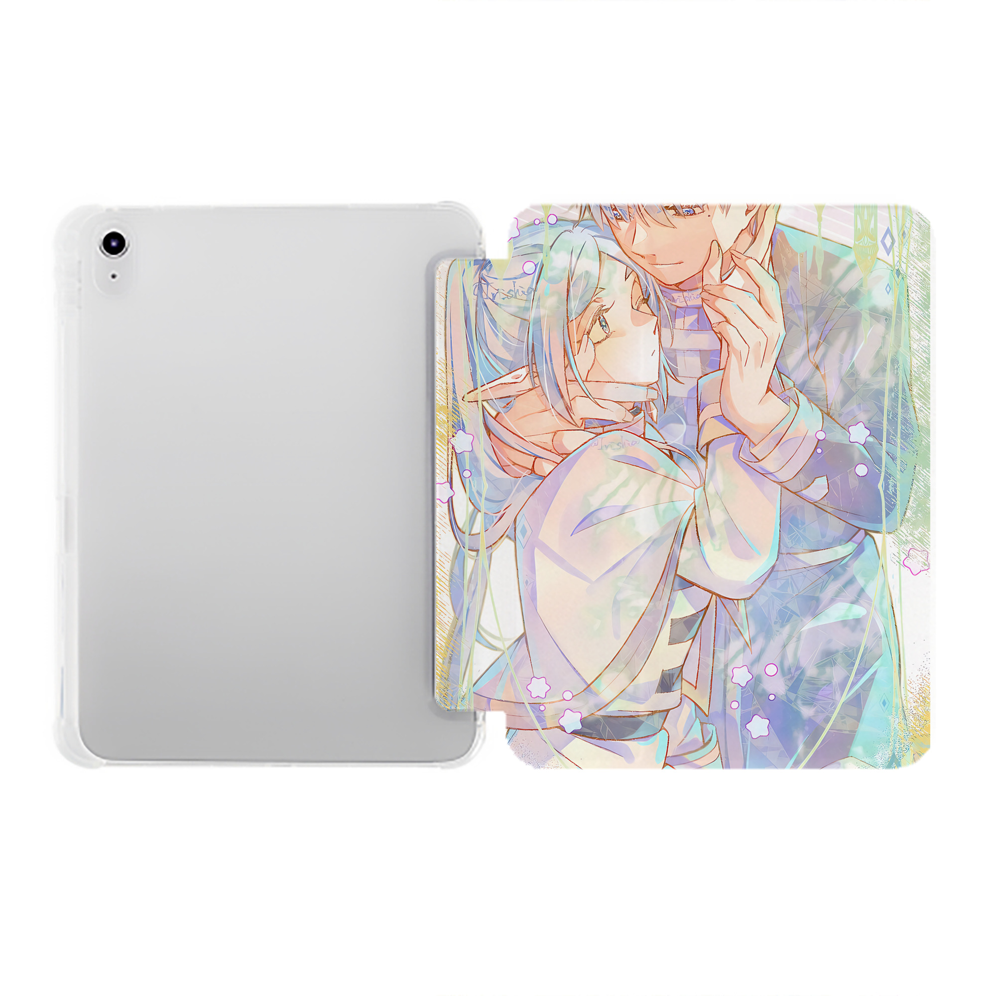 （画像用） 葬送のフリーレン Frieren IPad ケース ペン収納付き 三つ折りスタンド PUレザー×シリコン 対応機種9.5/10.5/10.9インチ